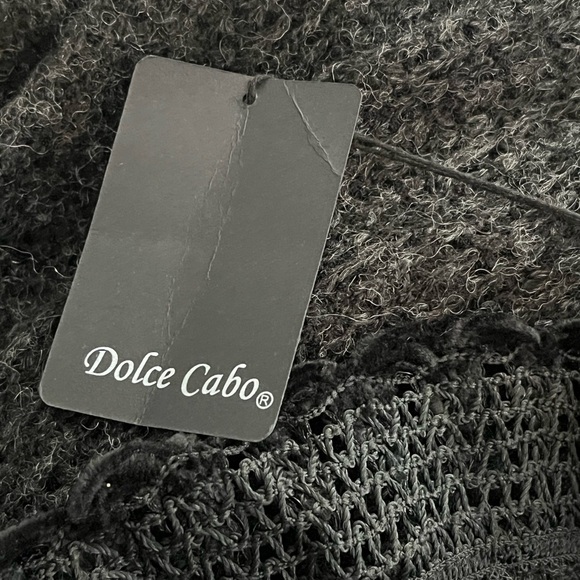 NWT Dolce Cabo Rabbit Fur Trimmed Elegant Floral Embellished Long Cardigan - Picture 13 of 14